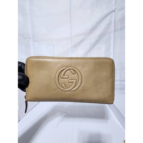 Authentic Gucci Soho GG Logo Continental Wallet Beige - Picture 1 of 15